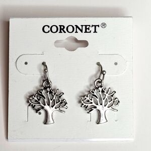 Coronet Tree of Life Silver-Tone Earrings